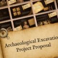 Archaeological Excavation Project Proposal Template - preview all 11 slides in one antiquarian-themed deck