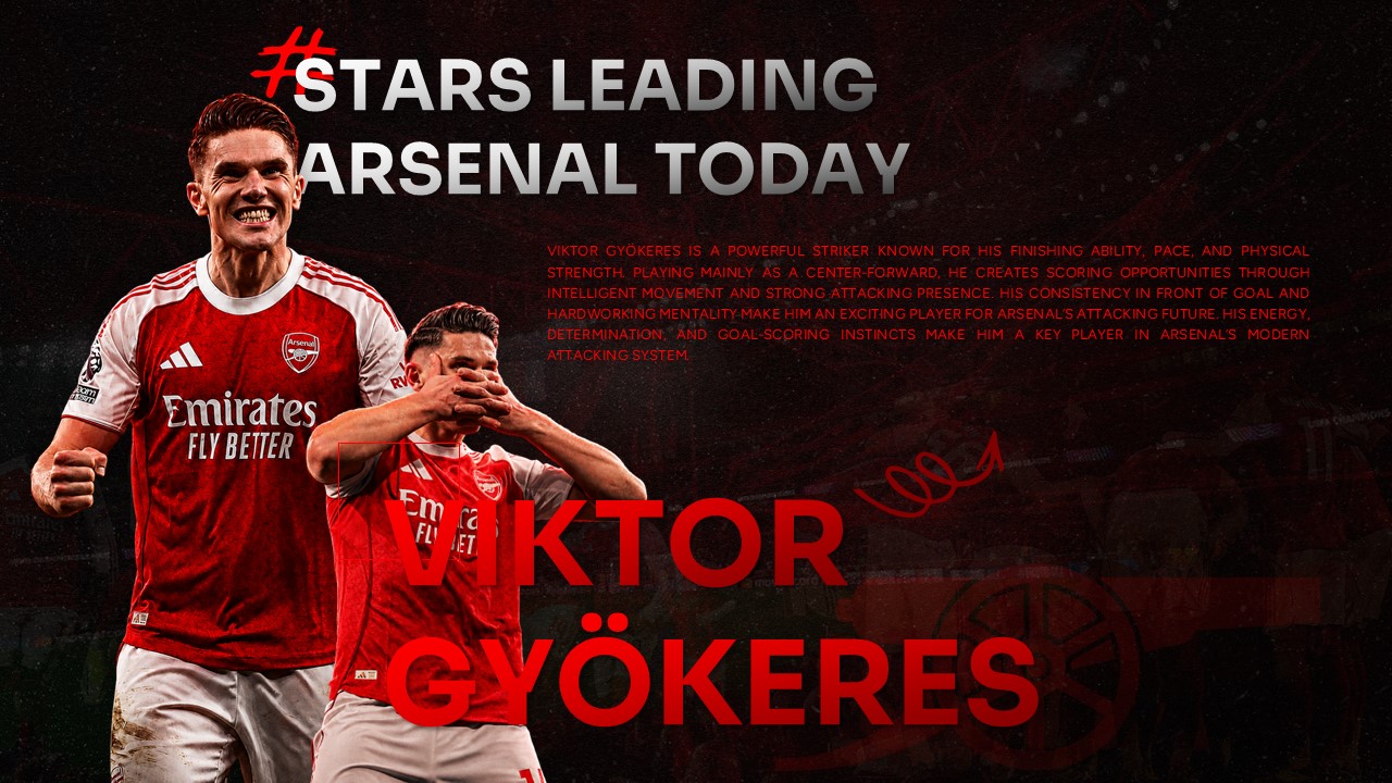 Arsenal Template - Bukayo Saka player profile slide to showcase the winger's skill and contribution