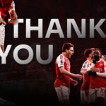Arsenal Template - Thank you closing slide to end presentations with a bold branded Arsenal finish