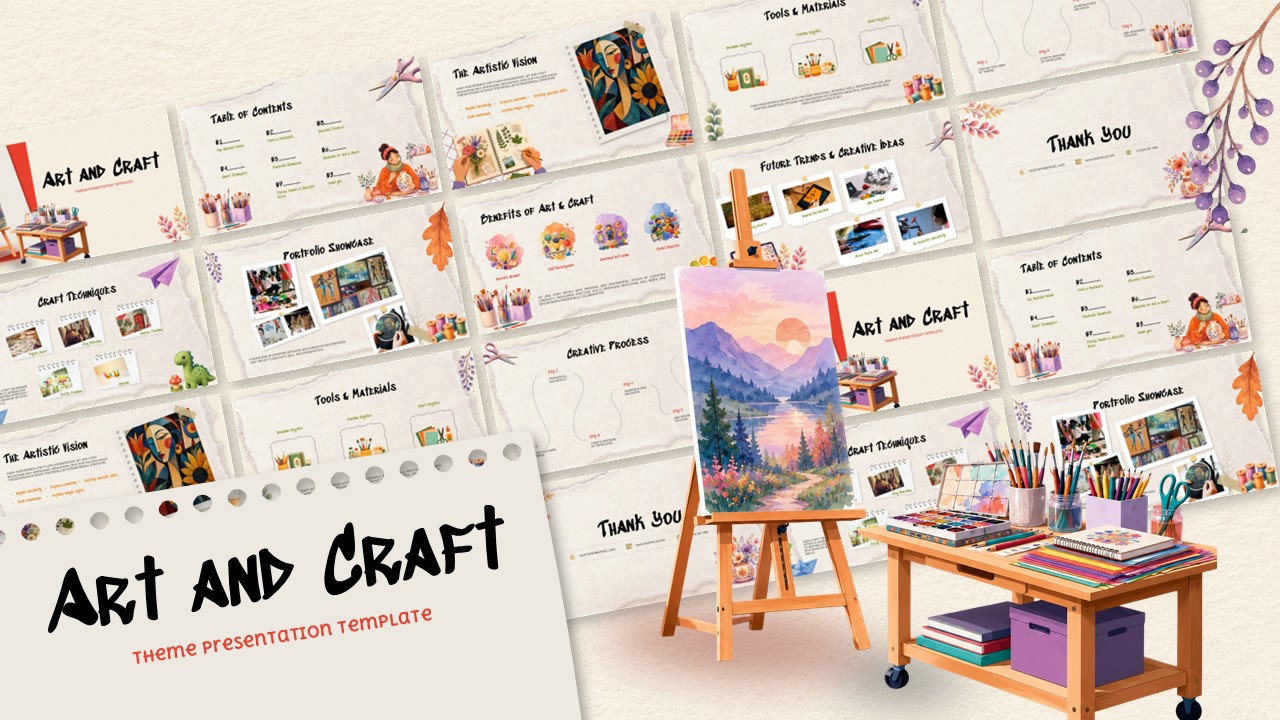 Art and Craft theme presentation template
