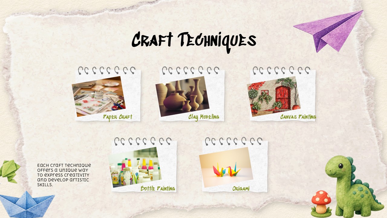 Art and Craft Template – portfolio showcase slide to display artwork and handcrafted creations