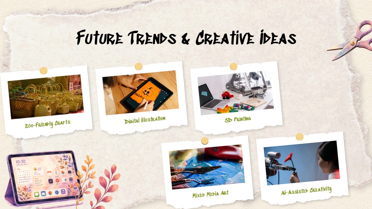 Art and Craft Template – thank you slide to close your presentation with contact details