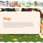 Bluey Cartoon Template - Character profile slide highlighting Bingo's personality and values