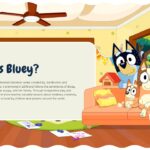 Bluey Cartoon Template - Introduction slide explaining the Bluey animated series