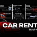 Car Rental Business Plan Template - Full preview of 11 dark luxury slides with red Rolls-Royce showcase