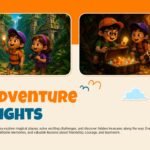 Cartoon Theme Template - Highlights slide to showcase key story moments with large imagery