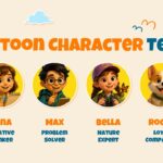 Cartoon Theme Template - Team slide to introduce multiple characters with names and roles
