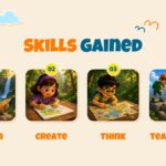 Cartoon Theme Template - Skills slide to showcase four key learning outcomes with visuals