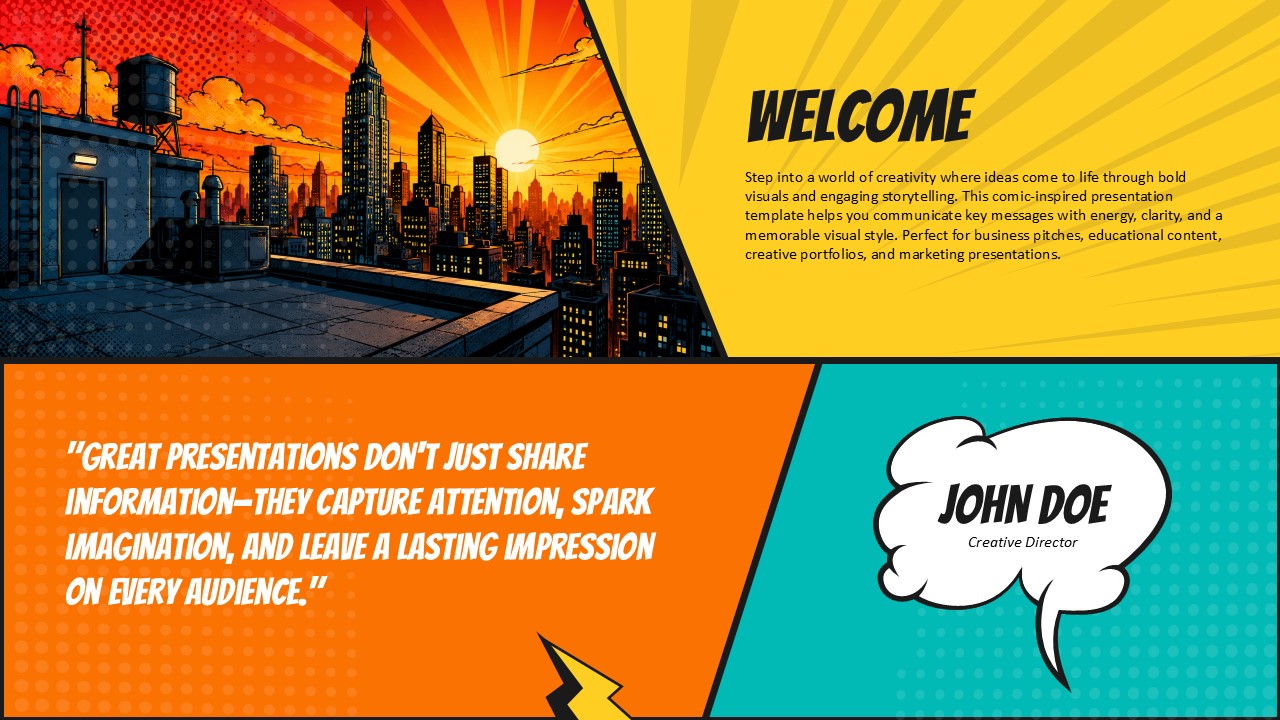 Comic Art Style Template - about overview slide