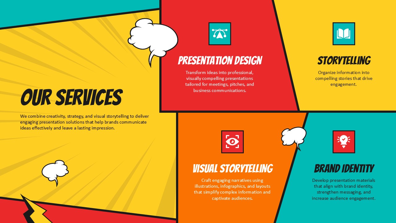 Comic Art Style Template - process workflow slide