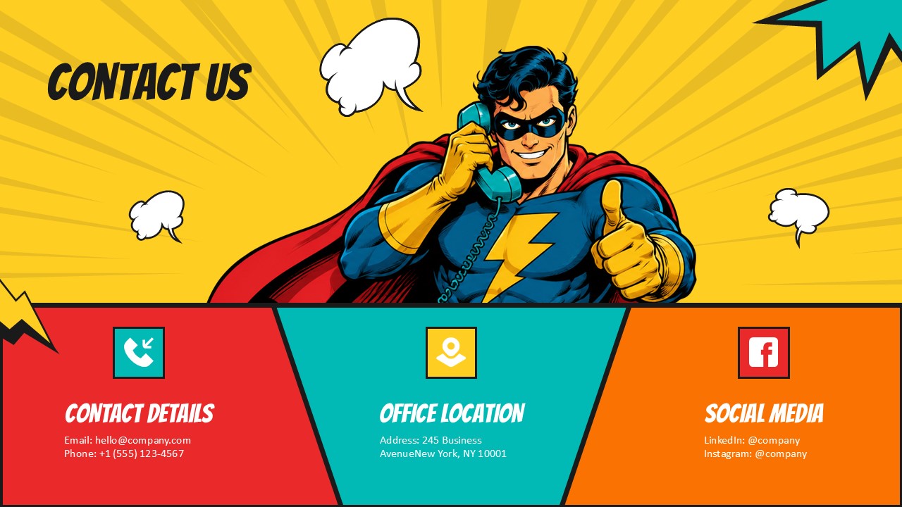Comic Art Style Template - thank you closing slide
