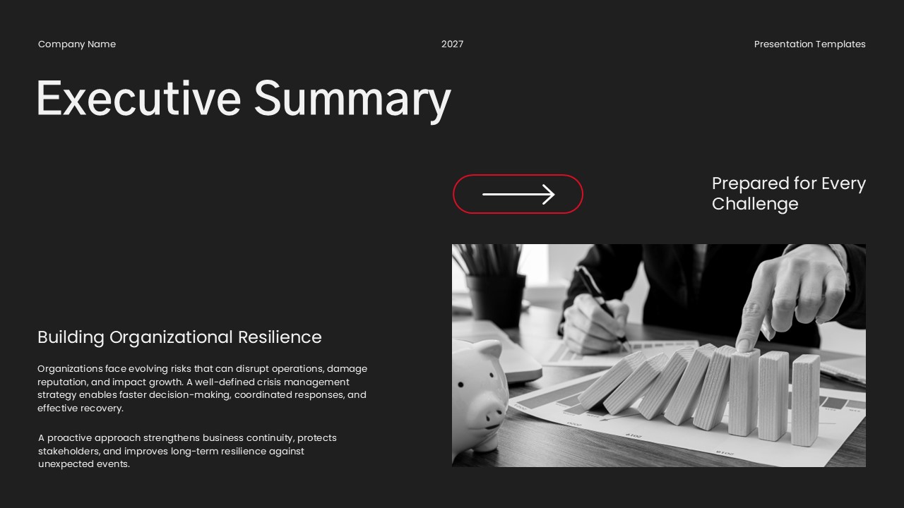 Crisis Management Executive Summary - Three-step response framework