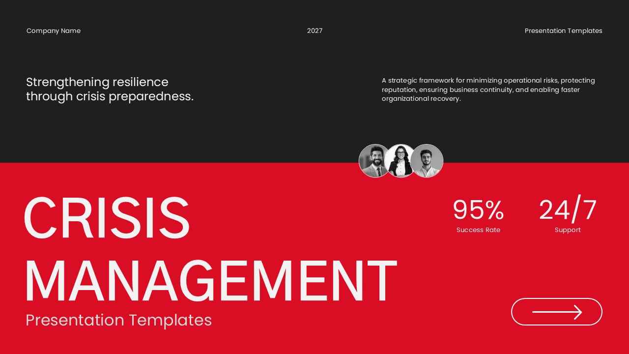 Crisis Management Google Slides Template - Executive summary layout