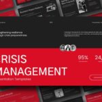 Crisis Management Template - Cover slide with team avatars and key metrics