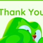 Duolingo Template - Closing slide to leave a lasting impression with Duo owl and a clean branded finish