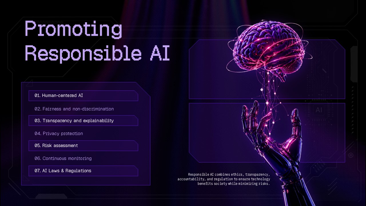 Ethics of Artificial Intelligence Building Ethical Systems Template – dark android figure with circuit patterns anchoring best practices text
