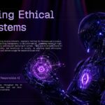 Ethics of Artificial Intelligence Conclusion Template – robotic hands holding flower and AI chip symbolizing technology-humanity balance