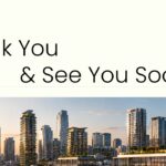 Future of Real Estate Template - Thank you closing slide with bold typography and panoramic city skyline photo