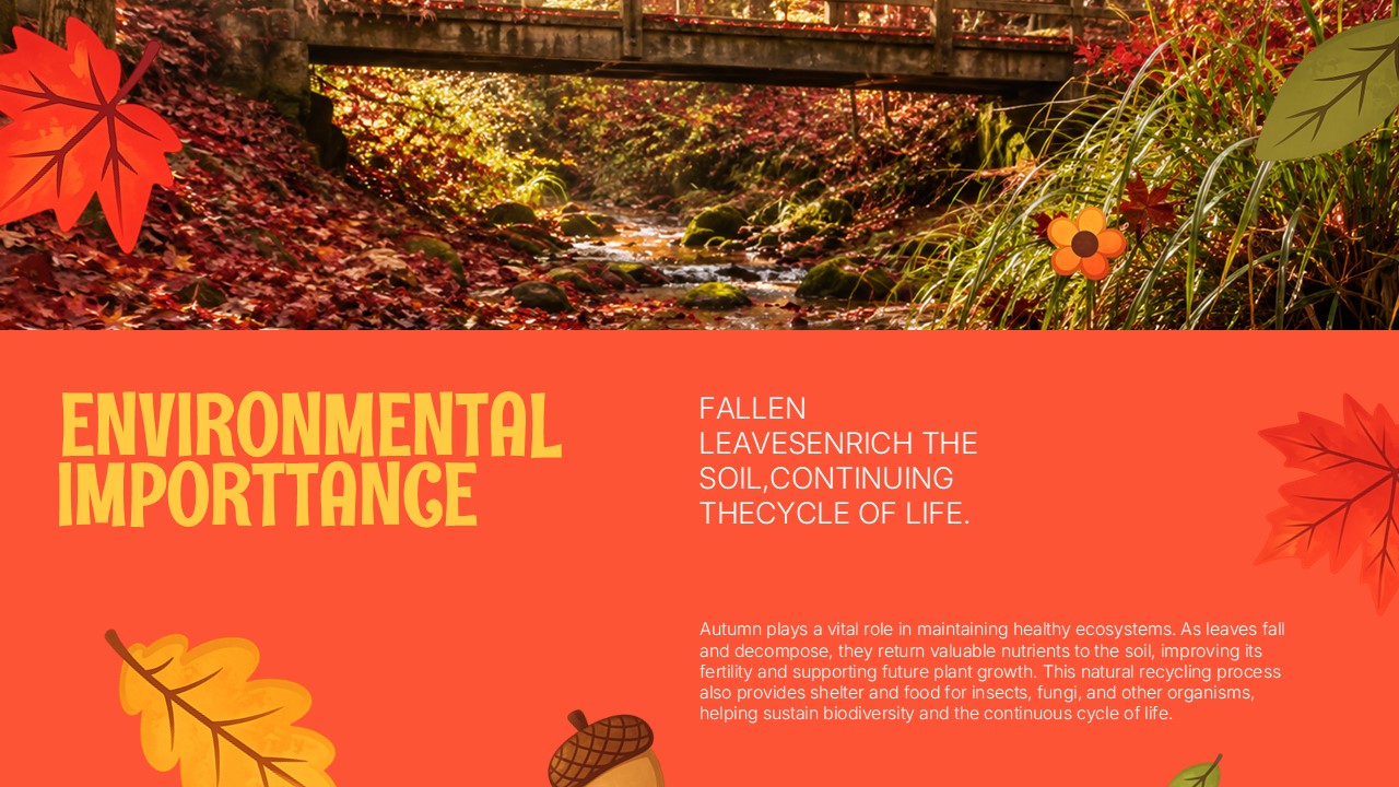 Happy Fall Season Template - Closing thank-you slide to end autumn presentations with bold retro seasonal design