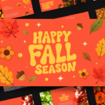 Happy Fall Season Template - Cover slide to open autumn-themed presentations with bold retro typography