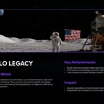 Humans In Space Template - ISS life slide with colorful astronaut interior photo and three text sections
