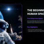 Humans In Space Template - Apollo Legacy slide with panoramic Moon landing image and two-column text layout