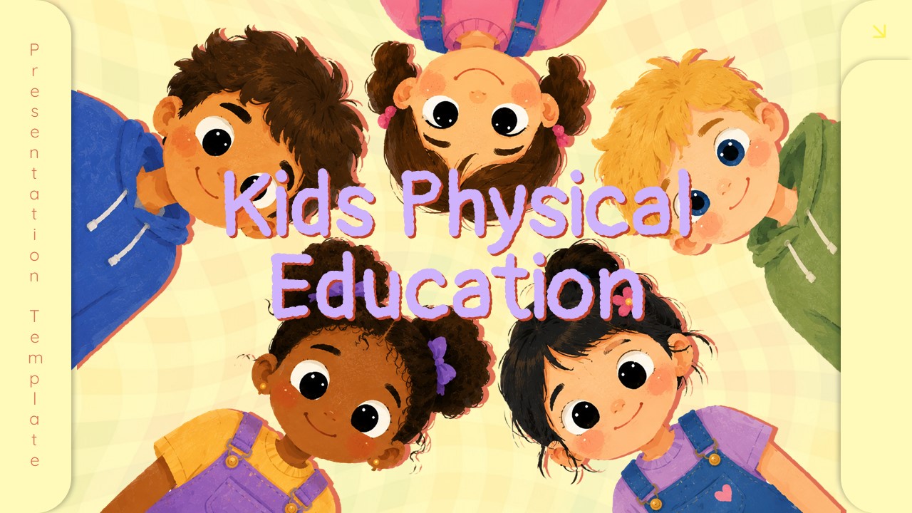 Kids Physical Education Template – illustrated cover slide