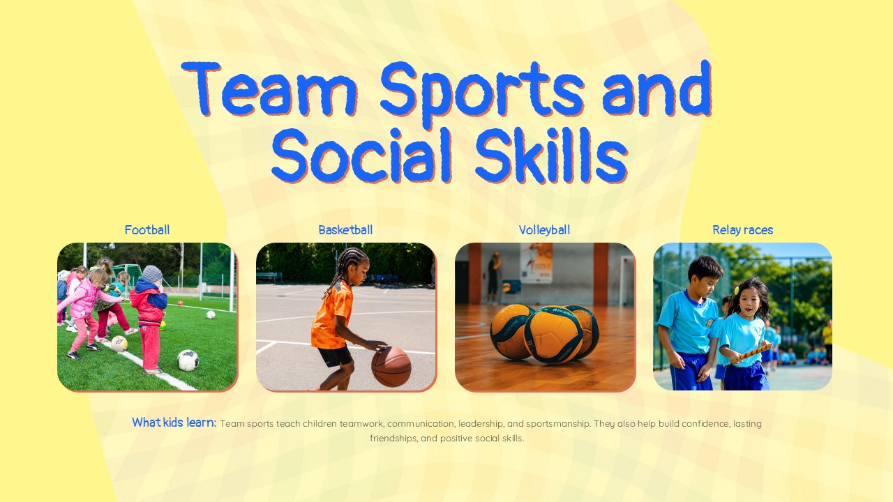 Kids PE Template – Safety Tips During Physical Activities icon slide