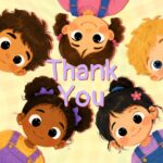 Kids PE Template – Thank You closing slide with illustrated children