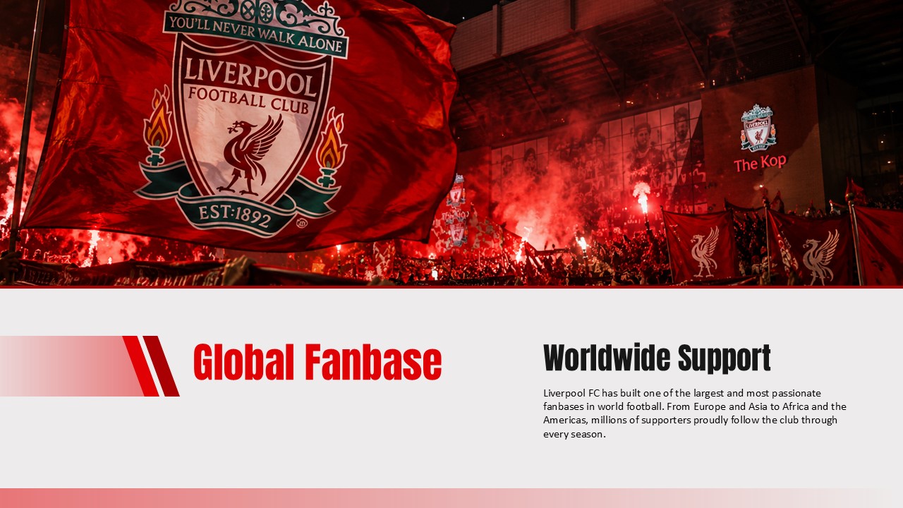 Liverpool FC Template - Future vision slide with AXA Training Centre photo and three strategic focus bullet points