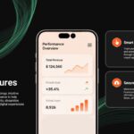 Mobile App Presentation Problem Statement Template - Bold 50% and 75% stat cards against dark split layout
