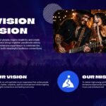 Music Event Template - About the event slide with photo collage and 1,00,000 attendees statistic badge