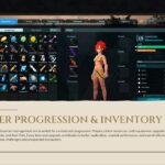 Palworld Game Template - UI showcase slide to present character progression and inventory systems