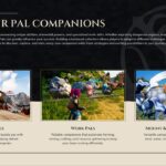 Palworld Game Template - Feature list slide to highlight Pal companion types and roles