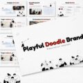 Playful Doodle Branding Presentation Template - cover slide with bold title and hand-drawn doodle illustrations