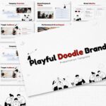 Playful Doodle Branding Presentation Template - cover slide with bold title and hand-drawn doodle illustrations