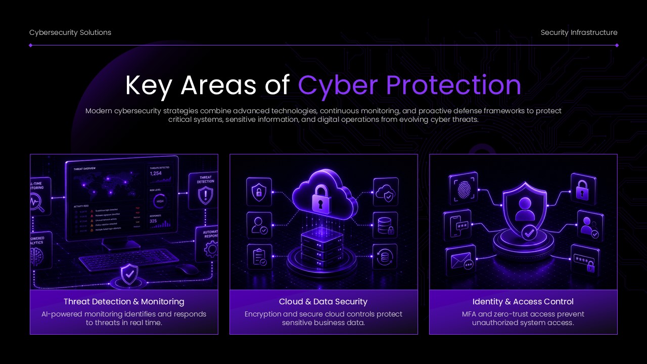 Cybersecurity Template - Advanced Cyber Defense Strategy slide