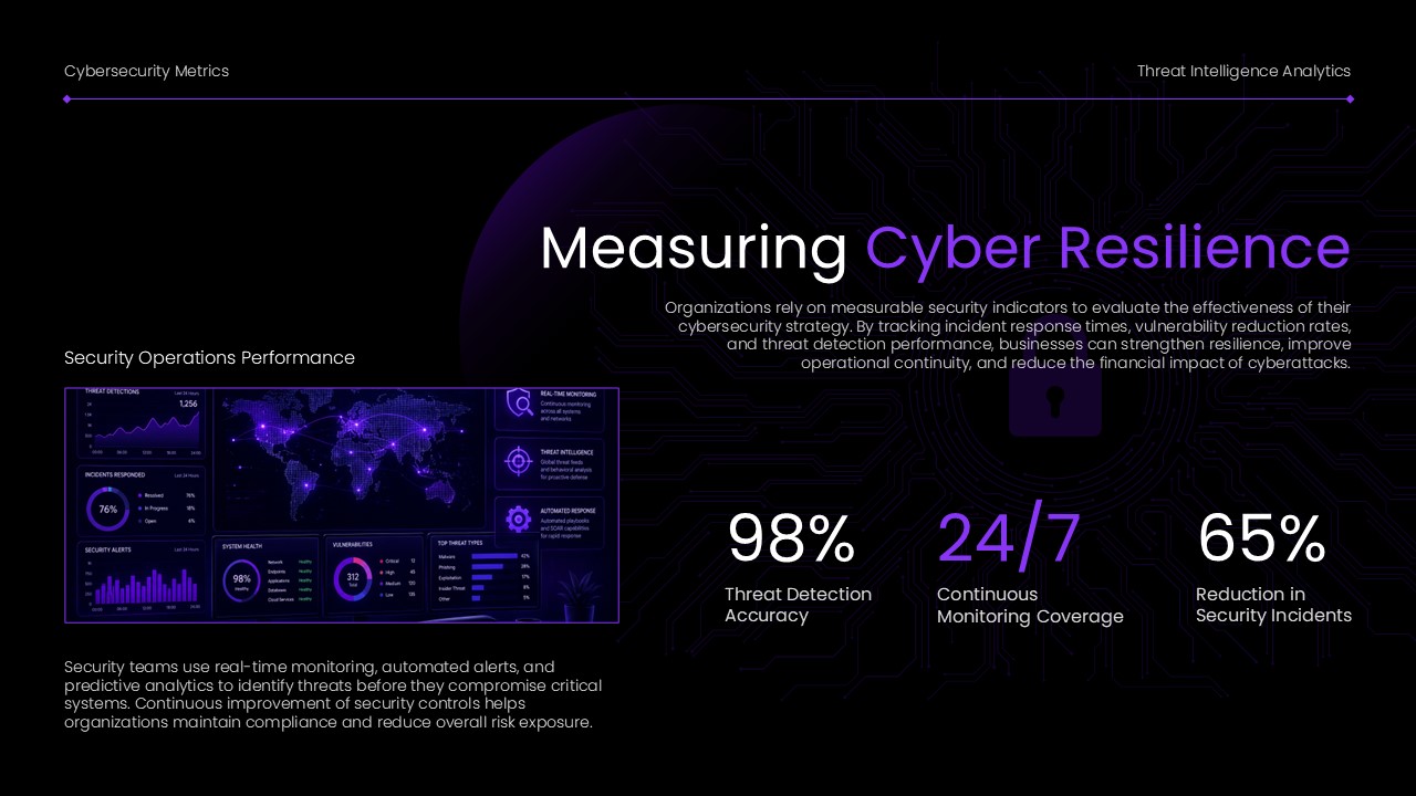 Cybersecurity Template - Multi-Layered Cyber Defense architecture slide