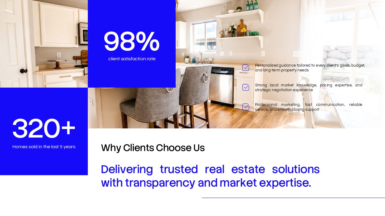 Real Estate Market Overview Template - horizontal bar chart with Miami neighborhood appreciation rates
