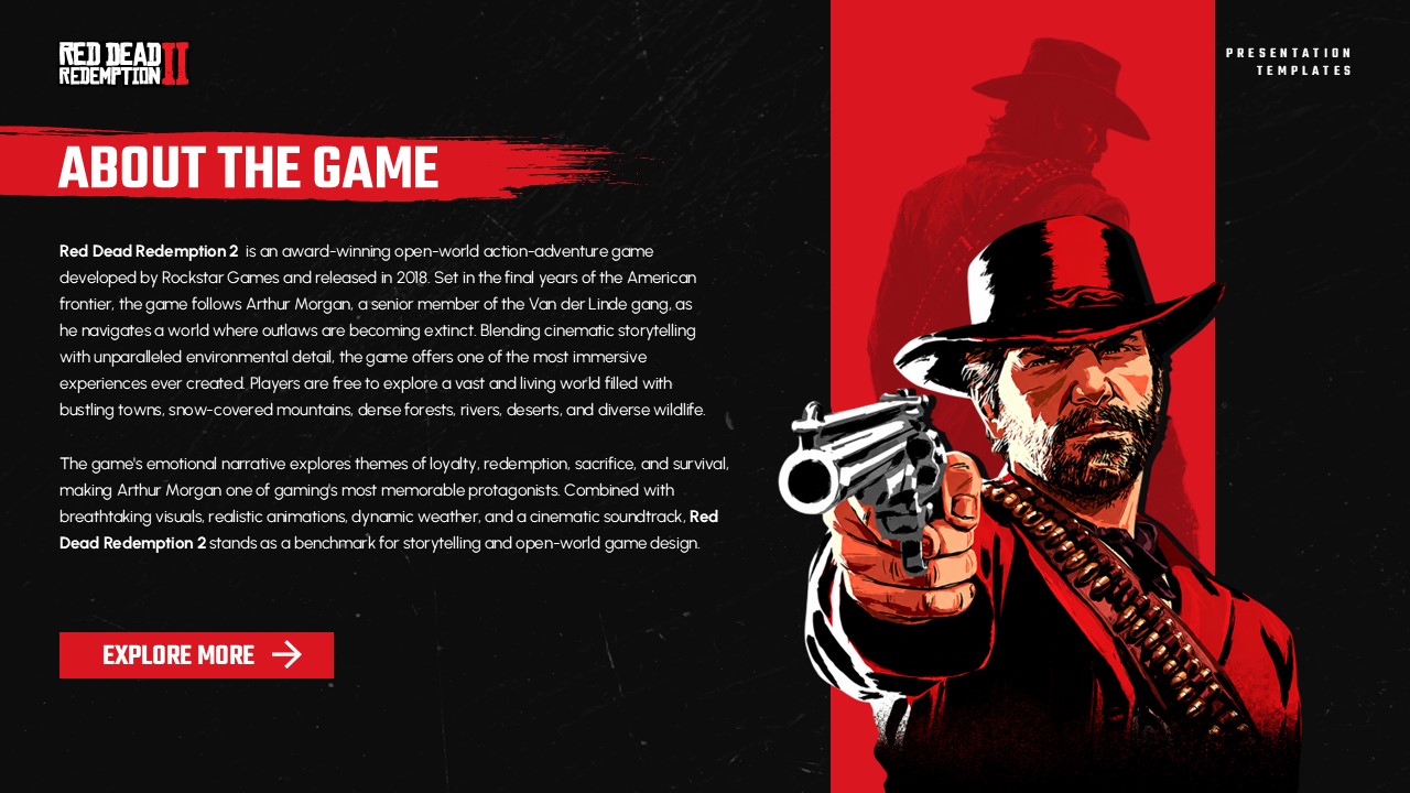 Red Dead Redemption 2 Template - About the Game overview slide