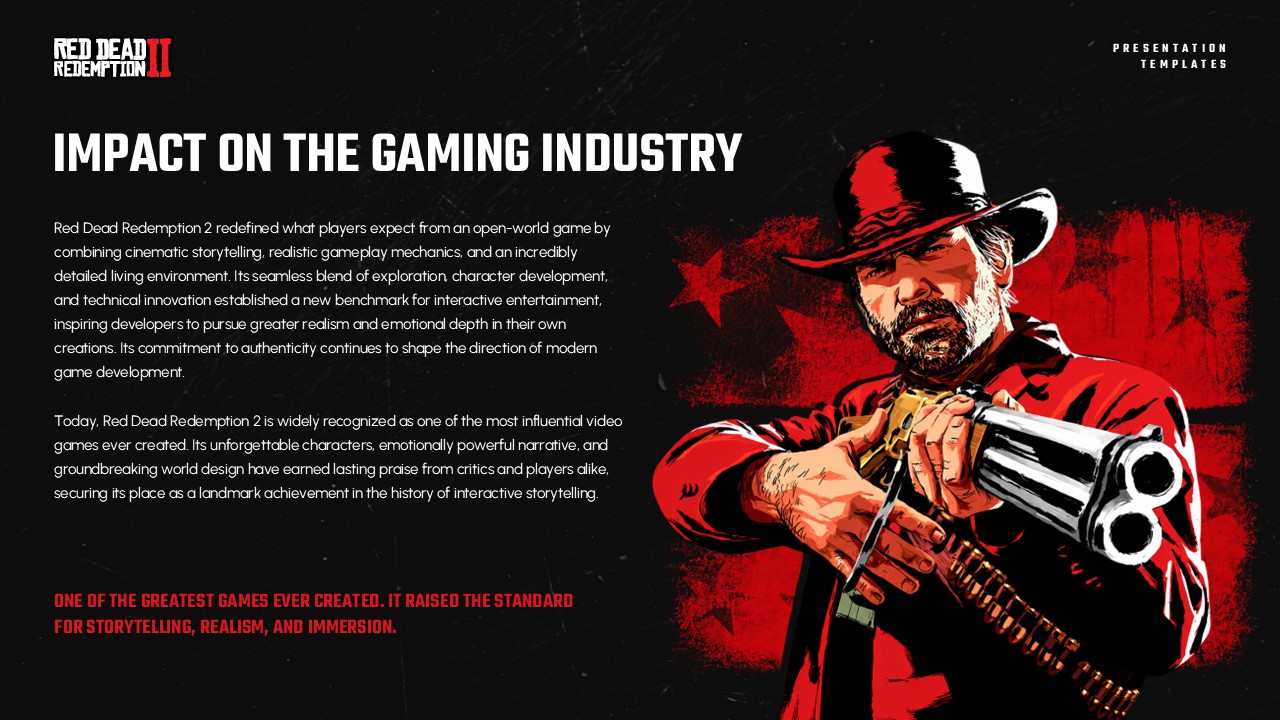 Red Dead Redemption 2 Template - Impact on the Gaming Industry slide