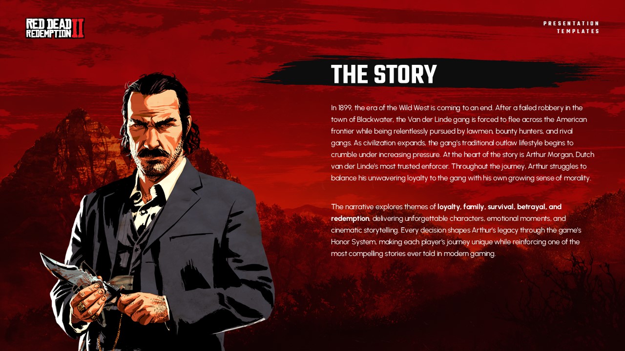 Red Dead Redemption 2 Template - The Story narrative slide