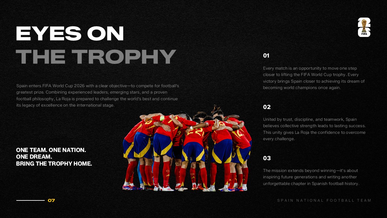 Spain Football Team Template - Goals and objectives slide