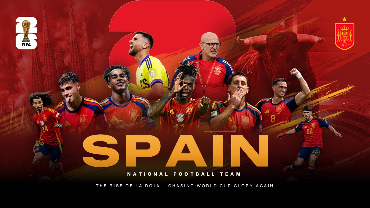 Spain Football Team Template - Red cover title slide