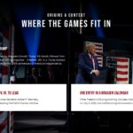 2026 Patriot Games Summary Slide - celebratory athlete hero photo with four white bullet-point overlay rows