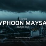 Typhoon Maysak Template - Dramatic cover slide to open a weather disaster or emergency briefing presentation