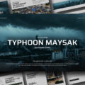 Typhoon Maysak Template - Full 7-slide disaster report presentation preview for Google Slides and PowerPoint
