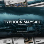Typhoon Maysak Template - Full 7-slide disaster report presentation preview for Google Slides and PowerPoint