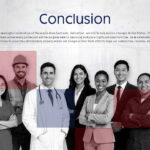 United States Labour Day Template - conclusion slide with summary text and diverse worker group photo