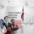 United States Labour Day Template - full slide collection preview with patriotic red, white, and blue design